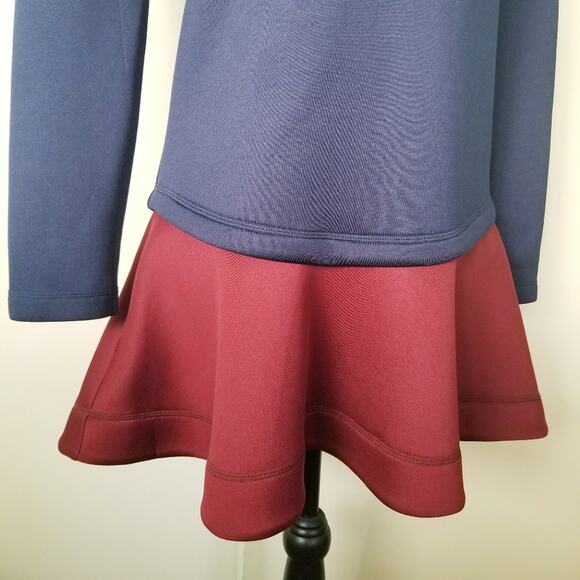 BCBGMAXAZRIA Genesa Dress XS Color Block Long Sleeve Scuba Fit Flare Academia - Picture 7 of 12